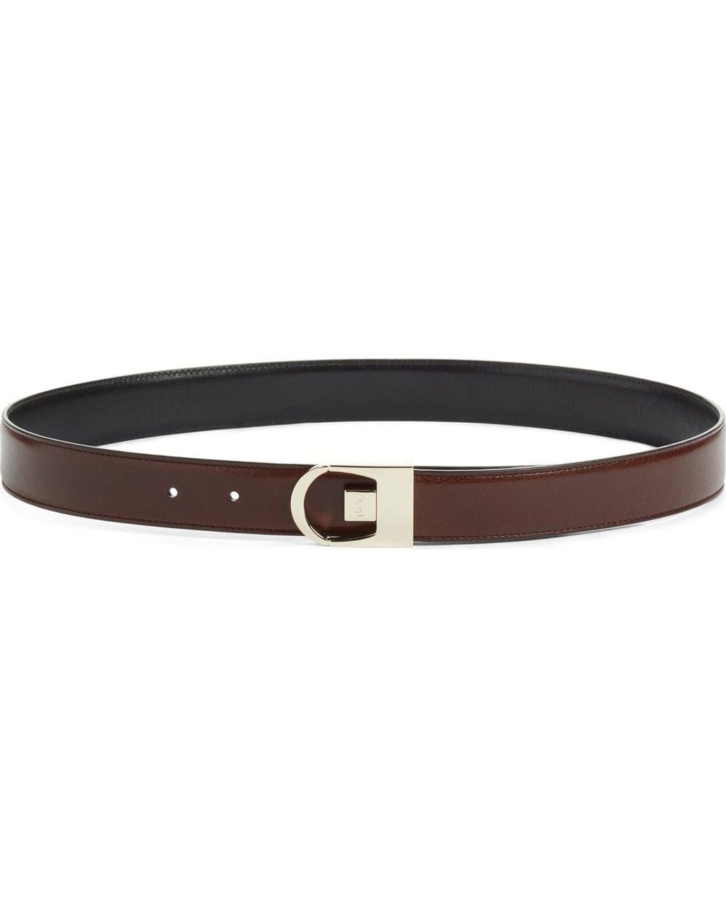 YSL Style H Buckle Belt 64 Reversible Black/Brown detail 3