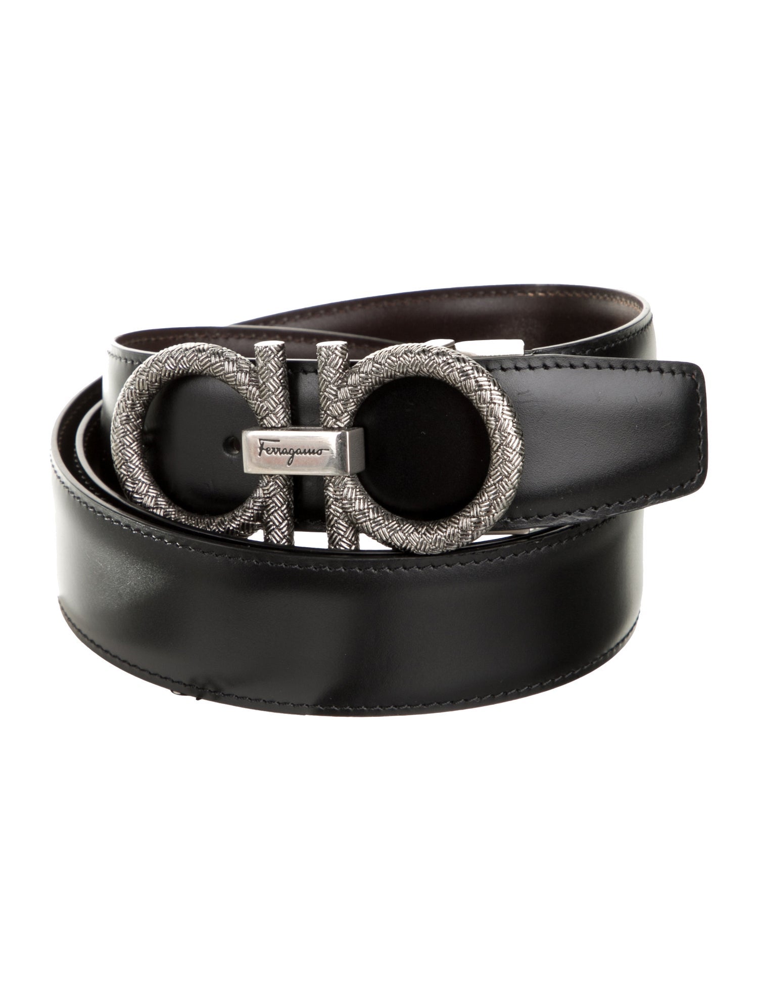 Ferragamo Style Chain Detail Belt 70 Brown detail 2