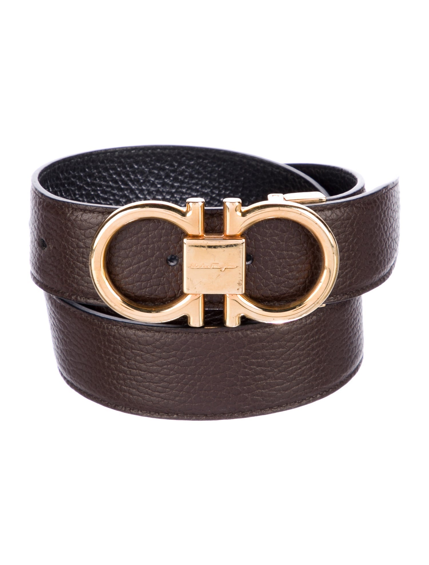 Ferragamo Style Chain Detail Belt 70 Brown detail 3