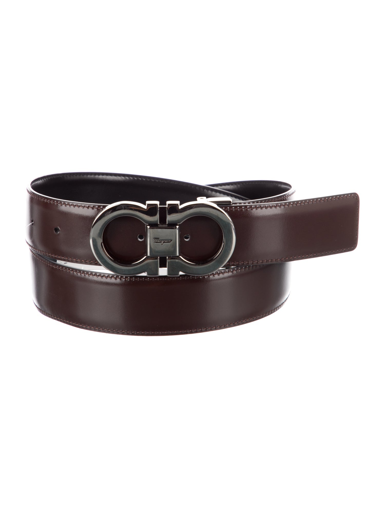 Ferragamo Style Chain Detail Belt 70 Brown detail 4