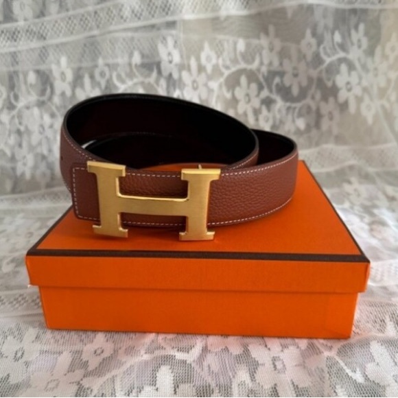 Hermes Style Roller Buckle Belt 71 Brown detail 4