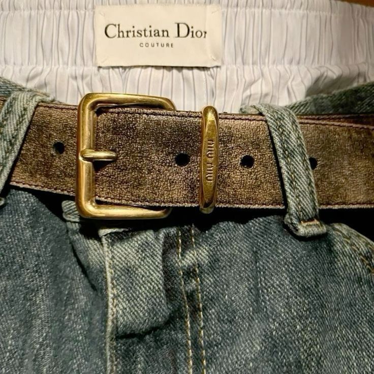 Dior Style GG Buckle Belt 73 Cognac detail 3