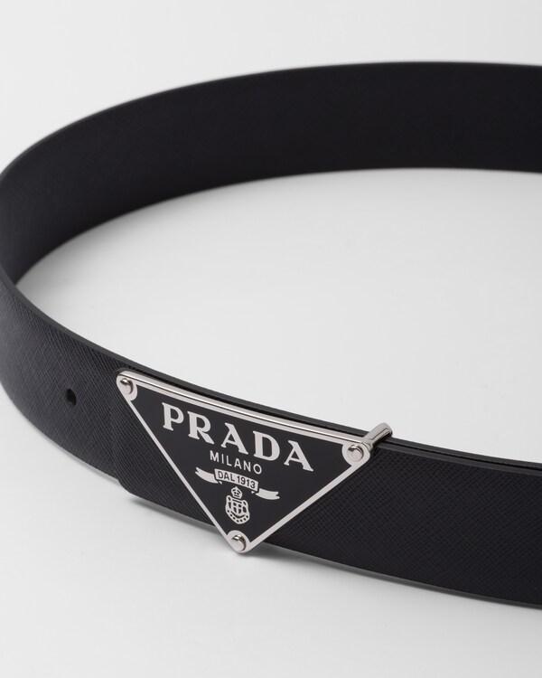 Prada Style H Buckle Belt 74 Black detail 3