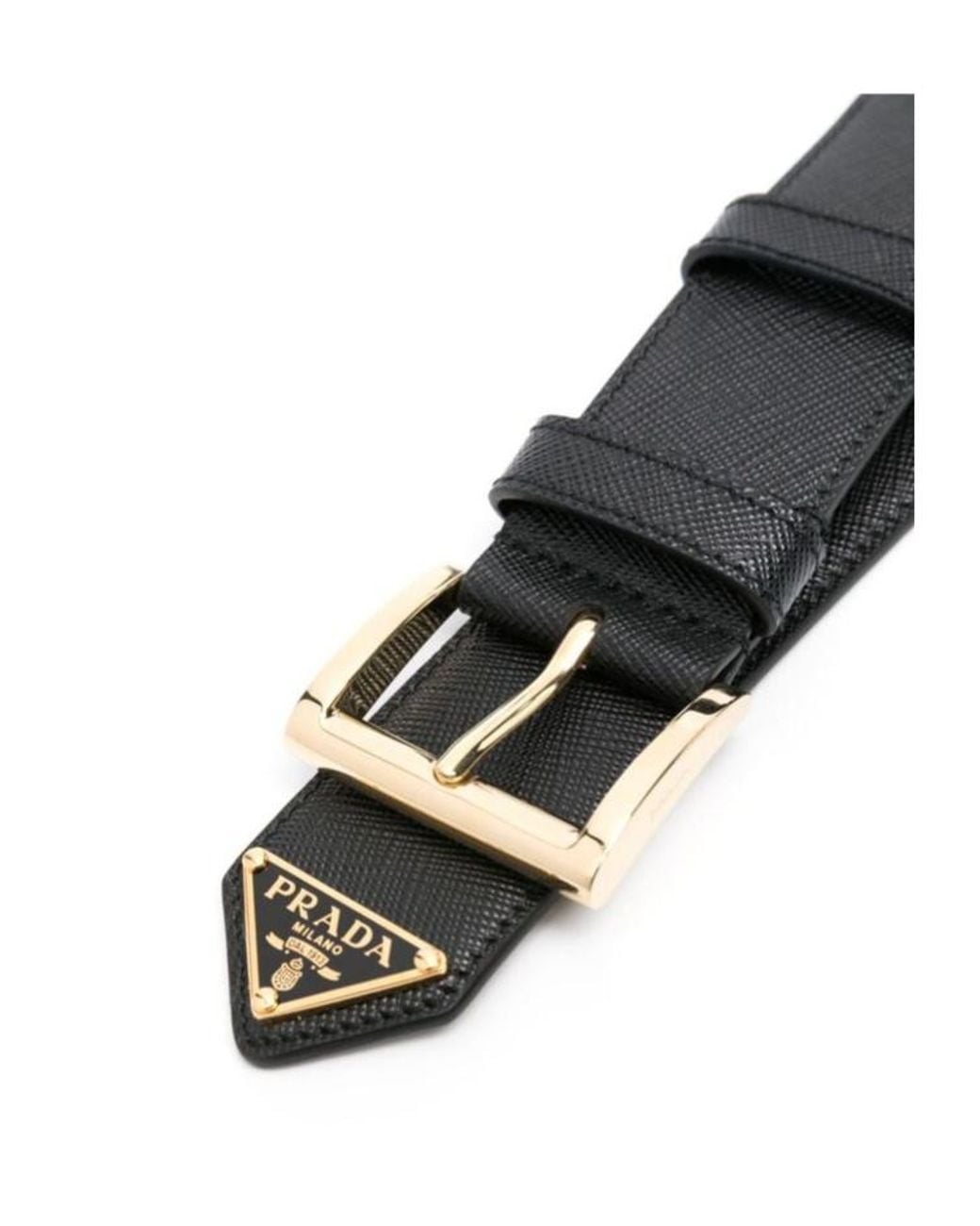 Prada Style H Buckle Belt 74 Black detail 4