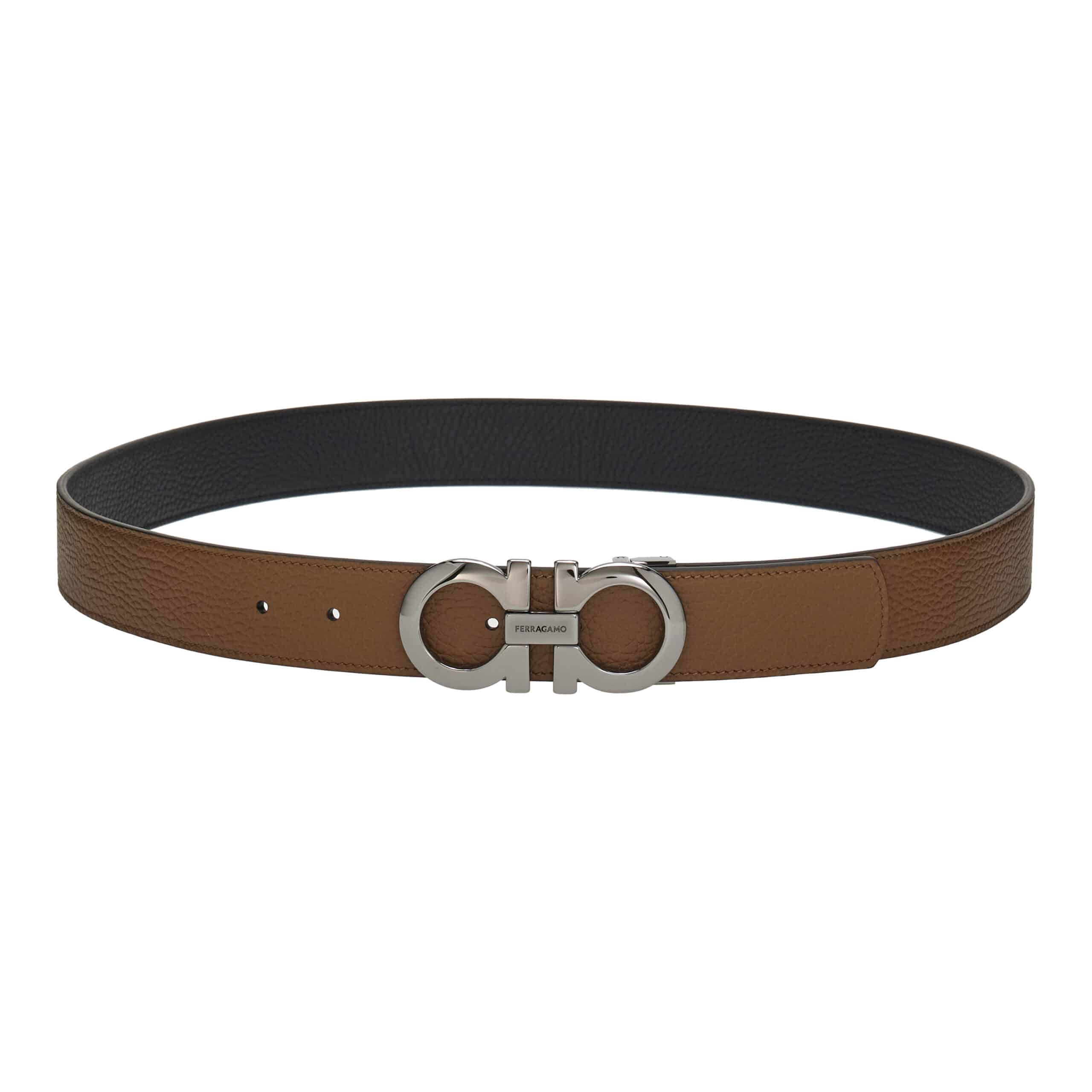 Prada Style Gancini Belt 79 Brown detail 2
