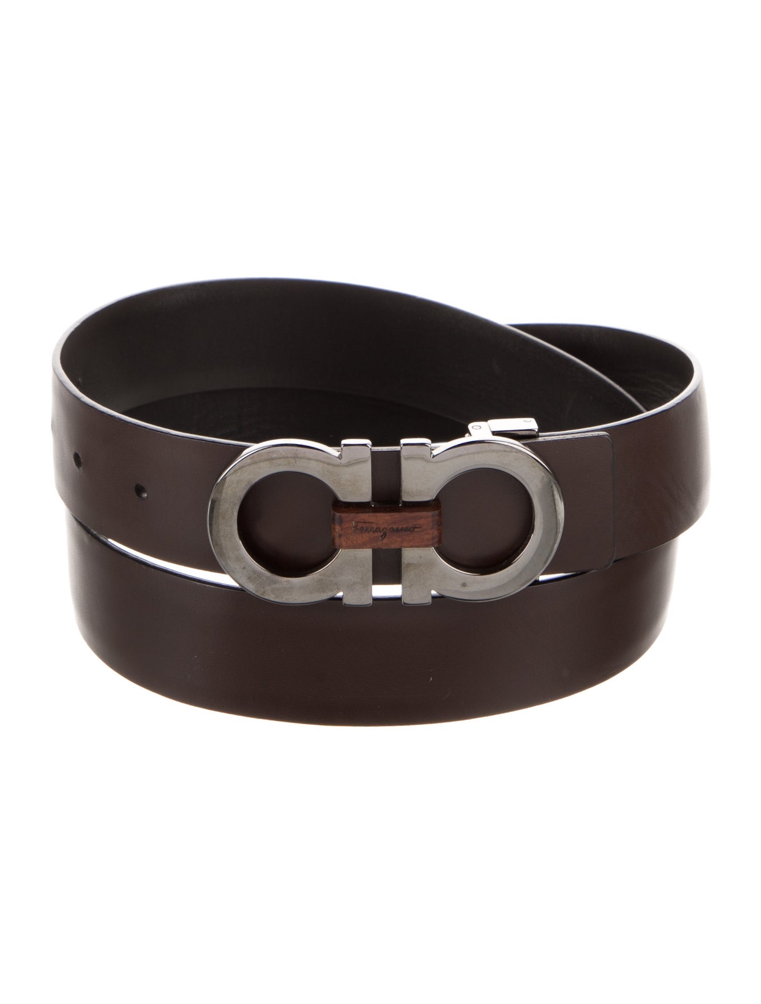 Prada Style Gancini Belt 79 Brown detail 3