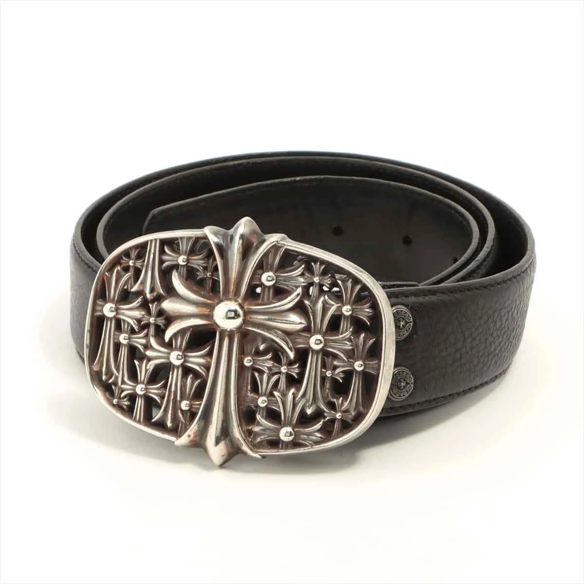 Chrome Hearts Style Cross Chain Belt Silver / Black detail 4