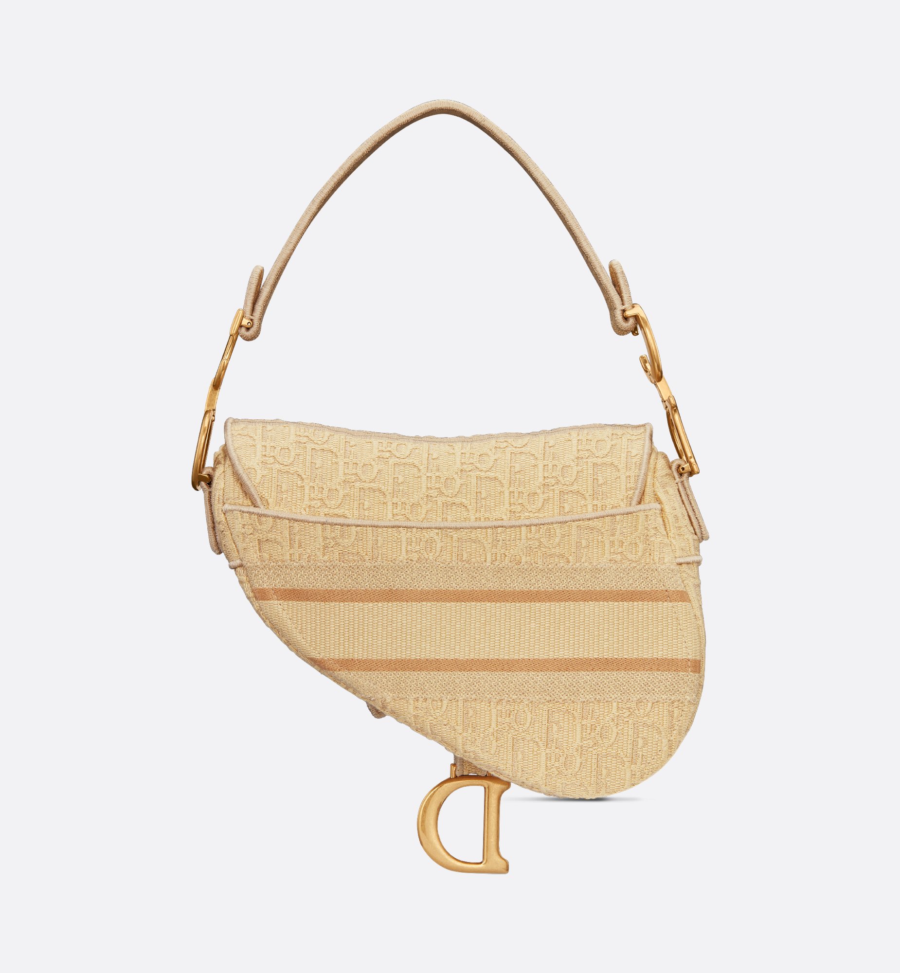 Dior Style Saddle CD Buckle Beige Oblique detail 3