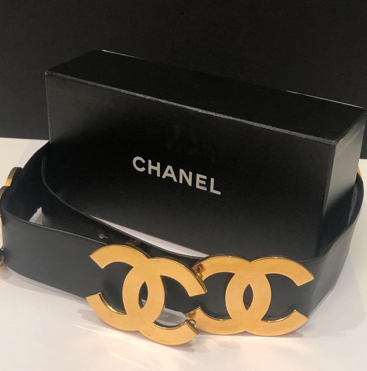 C Style Chanel CC Wide Belt Black / Gold detail 2