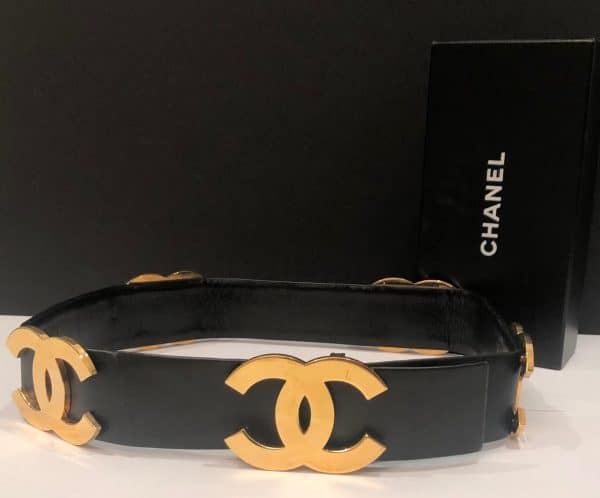 C Style Chanel CC Wide Belt Black / Gold detail 3