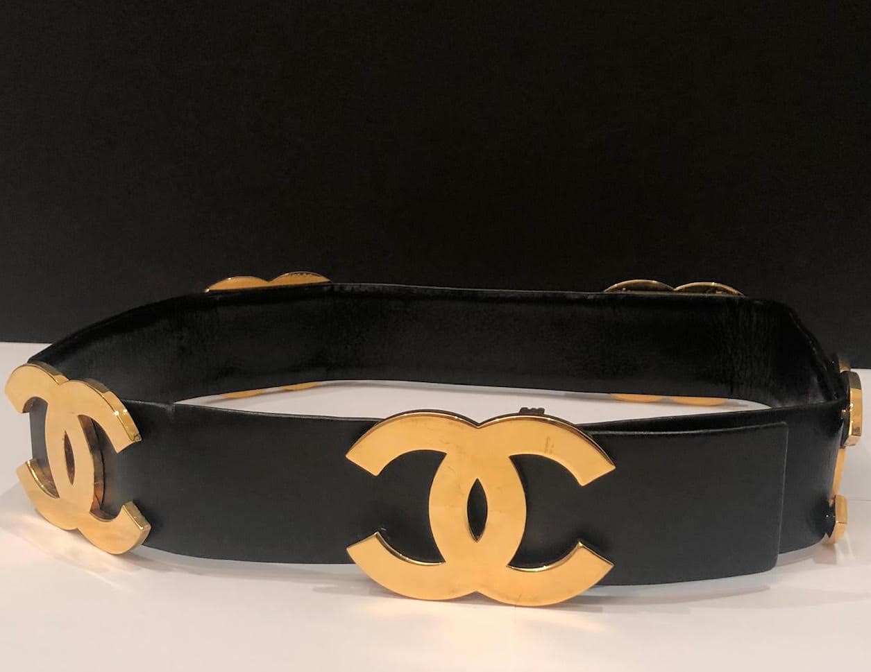 C Style Chanel CC Wide Belt Black / Gold detail 4