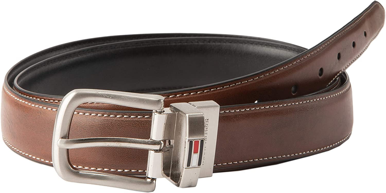 Tommy Style Reversible Plaque Belt Brown / Black detail 2