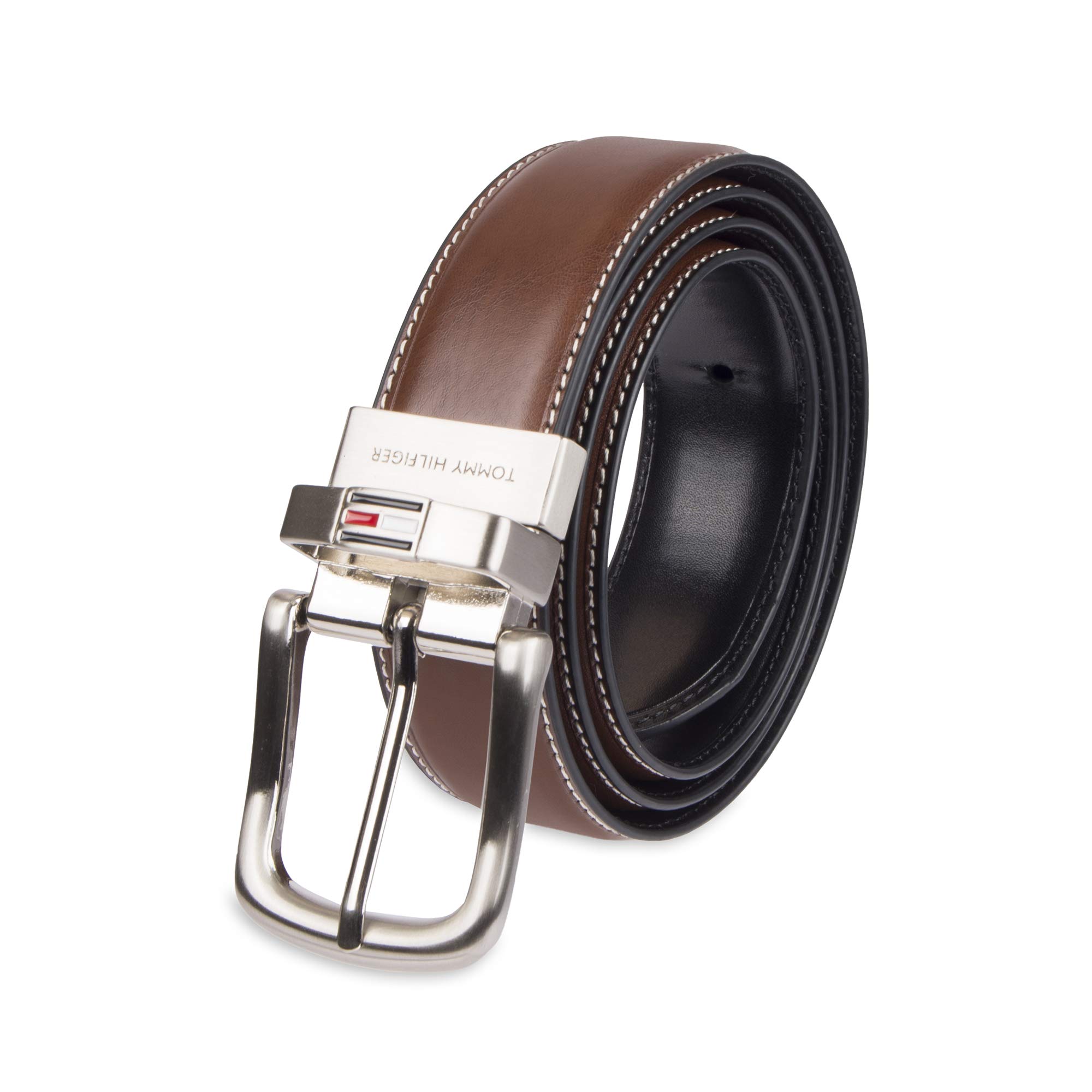 Tommy Style Reversible Plaque Belt Brown / Black detail 3