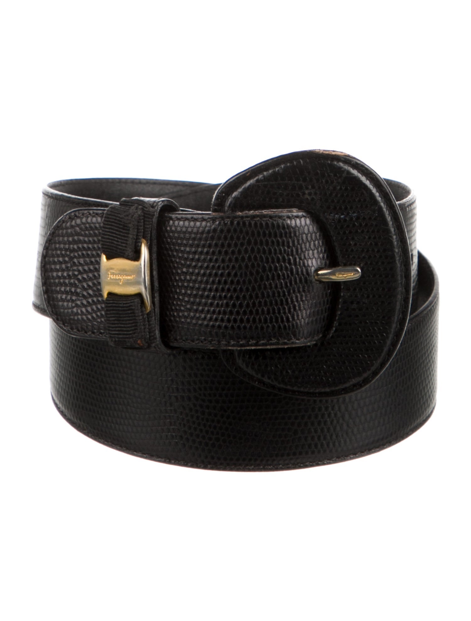 Salvatore Style Vara Bow Skinny Belt Nero / Gold detail 4