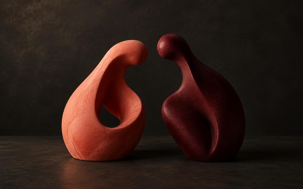 Two abstract forms representing couples communication