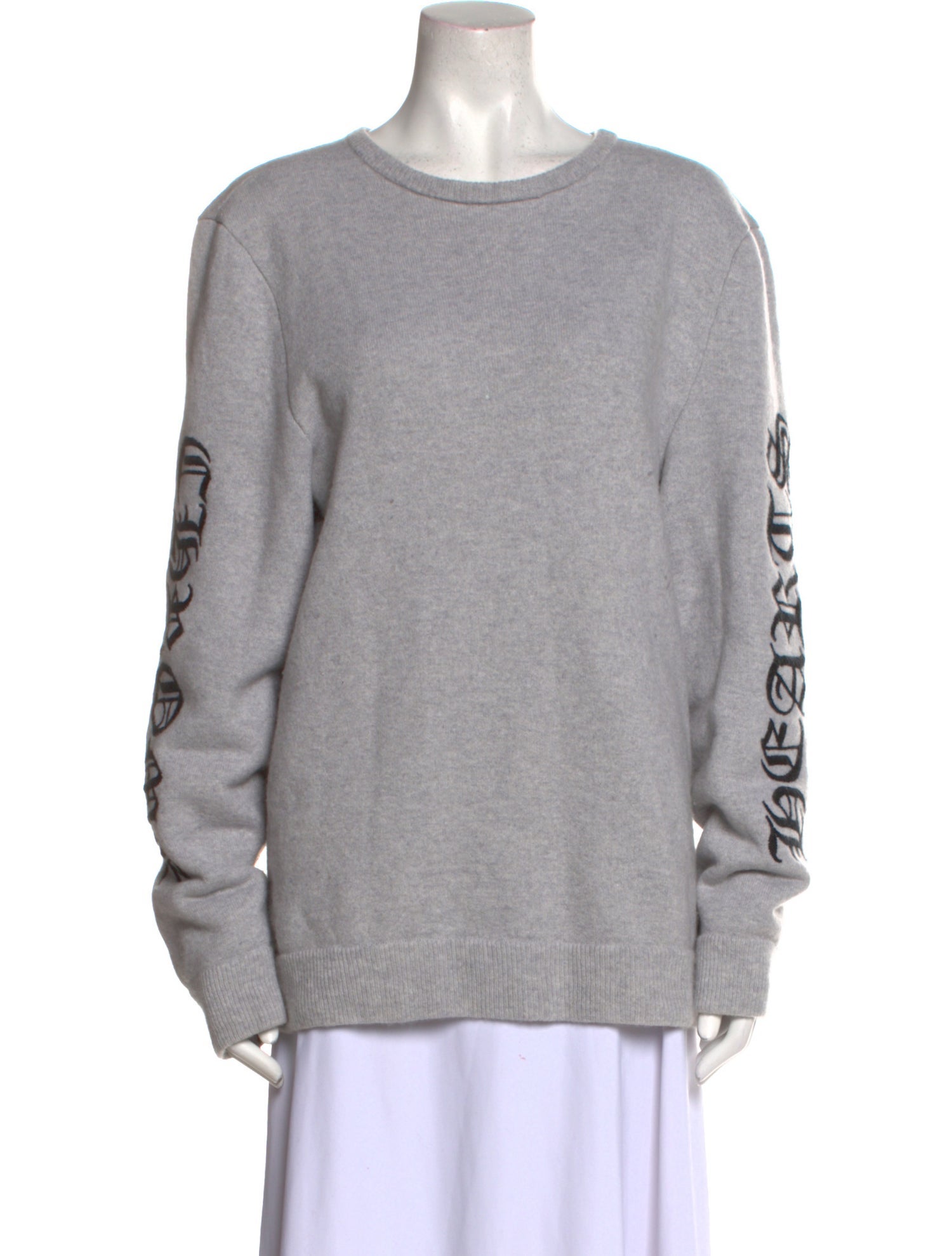 Chrome Hearts Style Cashmere Crewneck 30 Bone detail 2