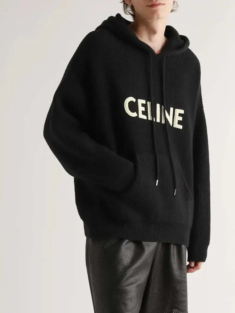Celine Style Oblique Hoodie 32 Chocolate detail 4