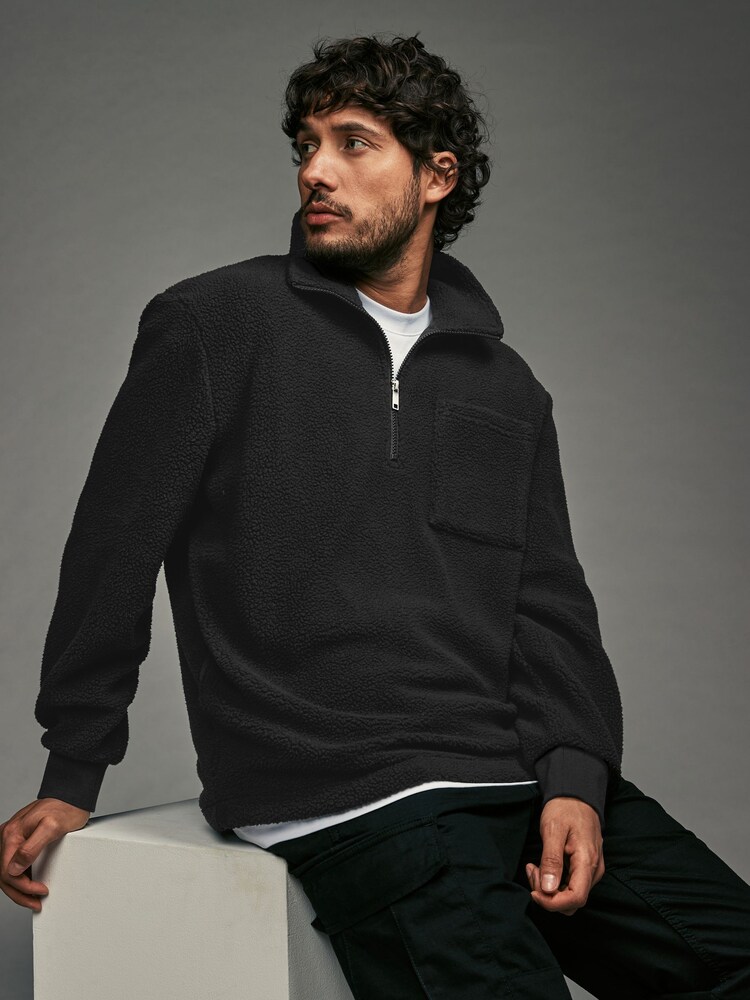 Palm Angels Style Fleece 1/4 Zip 46 Vintage Black detail 4