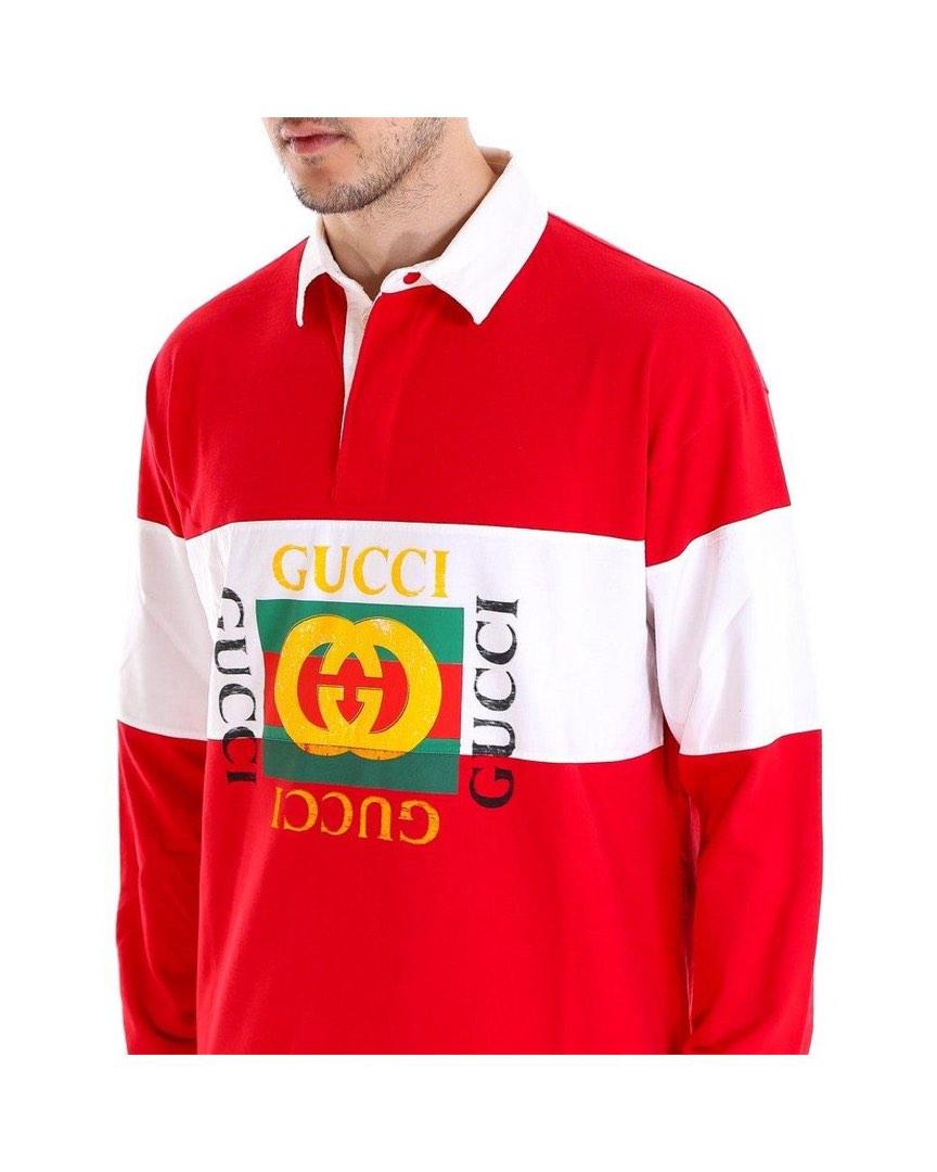 Gucci Style Rugby Polo 49 Cement detail 3