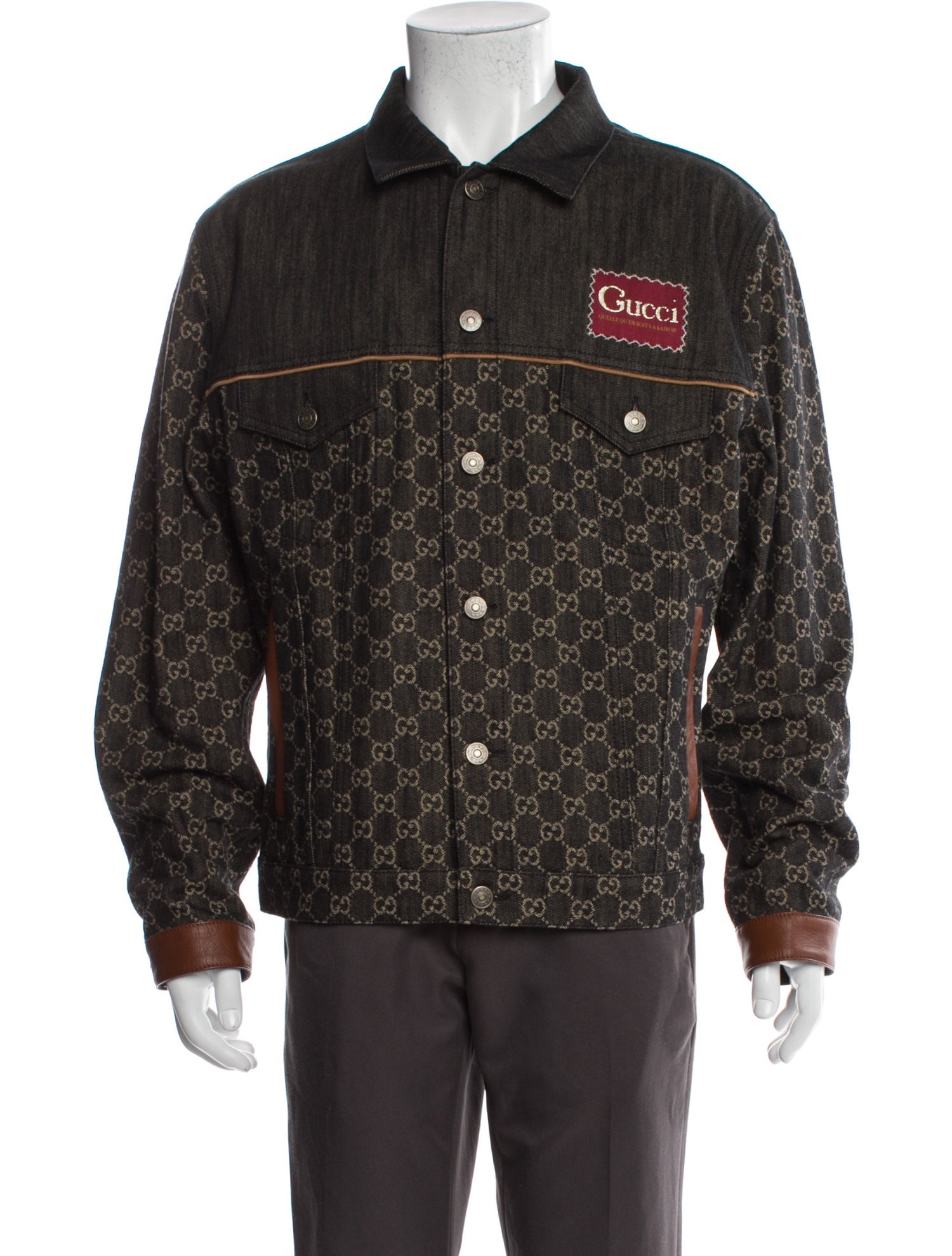 Gucci Style Denim Trucker 55 Cement detail 2