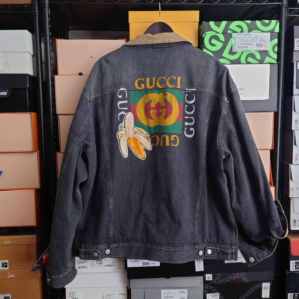 Gucci Style Denim Trucker 55 Cement detail 3