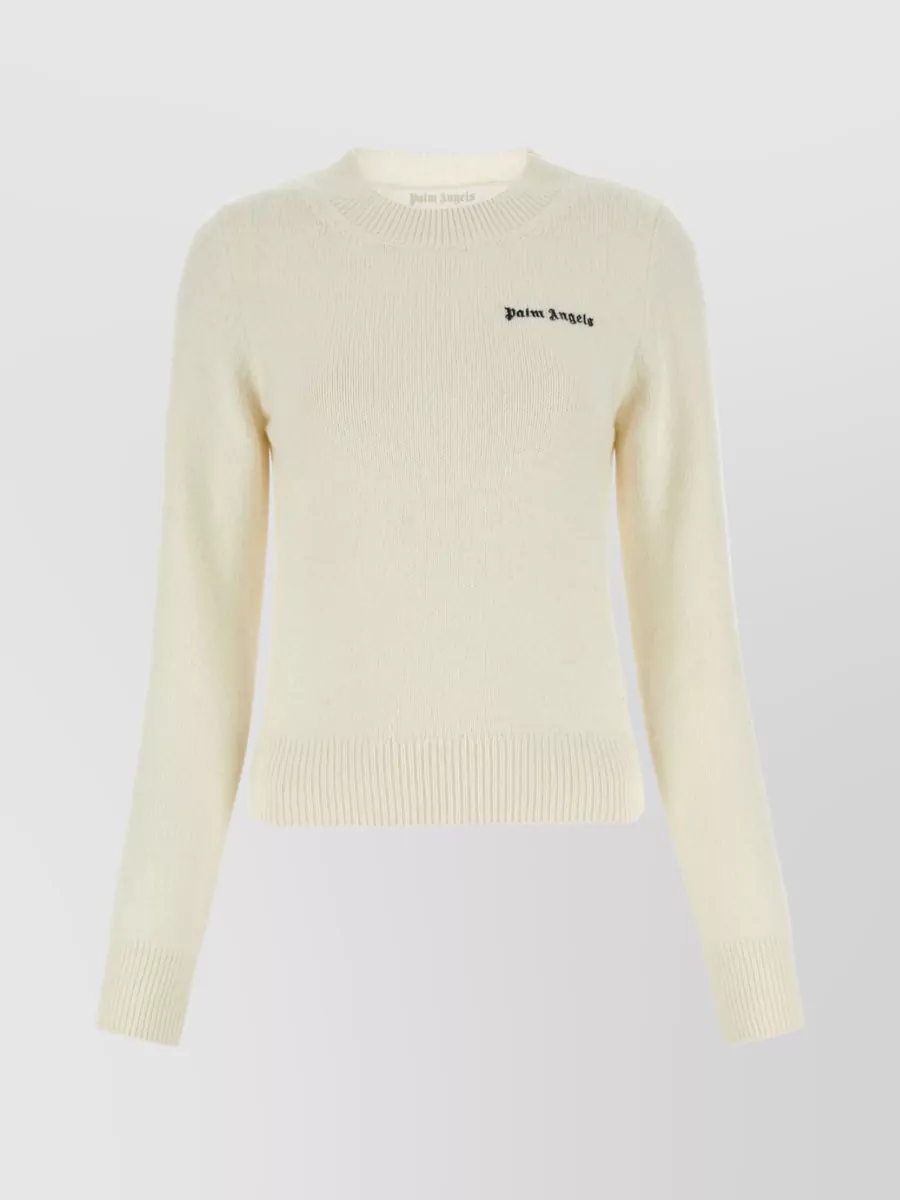 Palm Angels Style Cashmere Crewneck 56 Cement detail 4