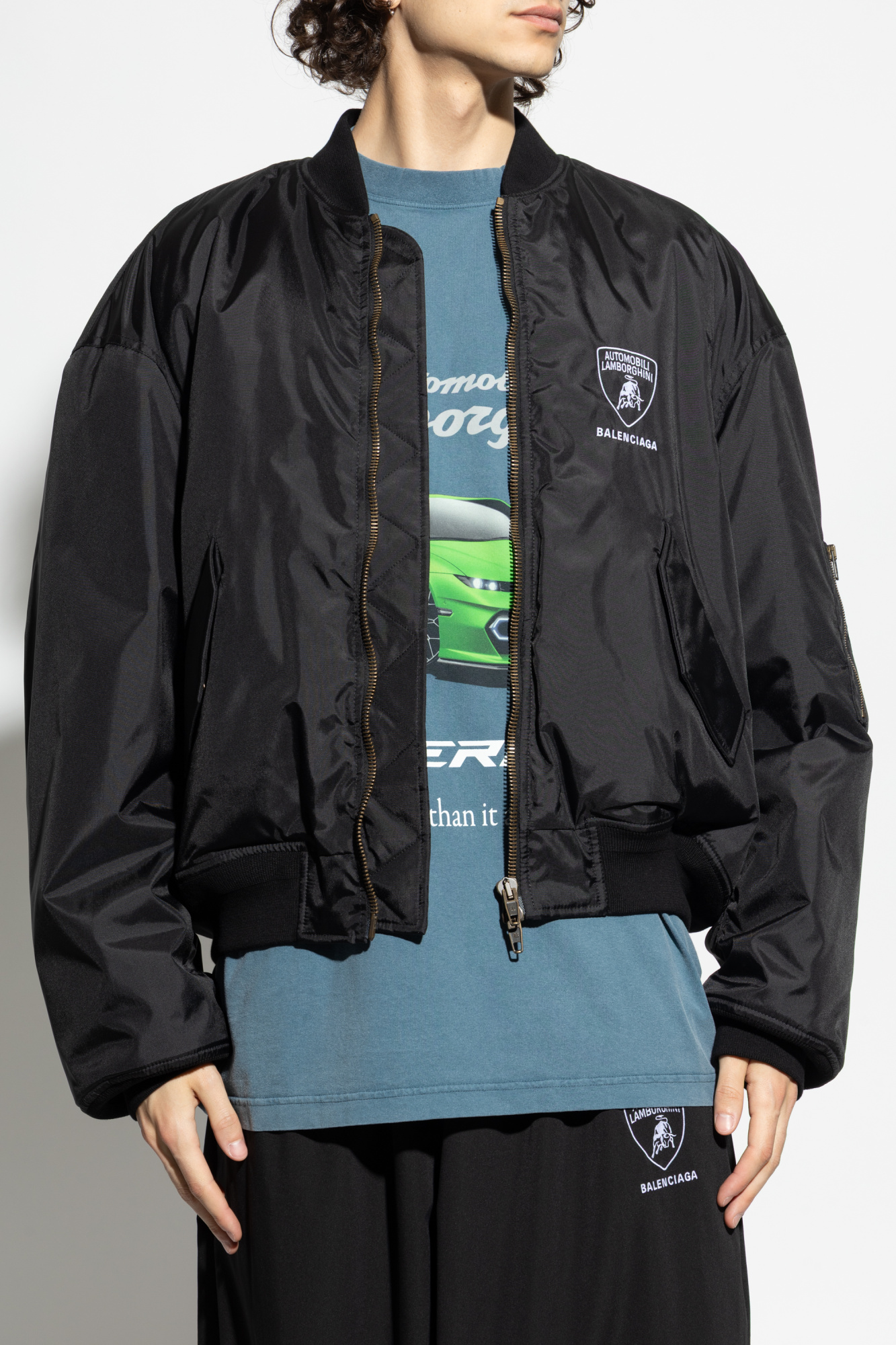 Balenciaga Style Bomber Jacket 58 Forest detail 4