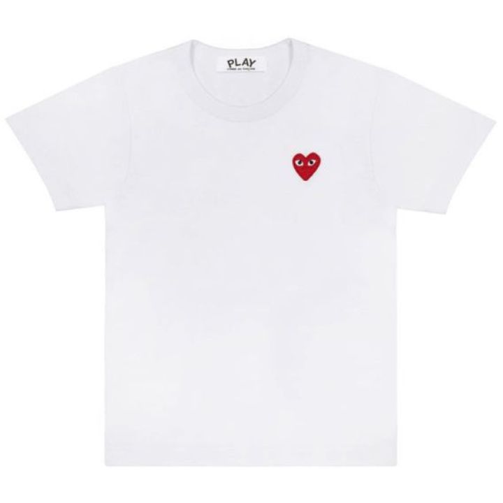 CDG Style Play Heart Tee White / Red Heart detail 4