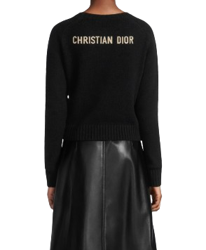 Dior Style Cashmere Crewneck 63 Vintage Black detail 4