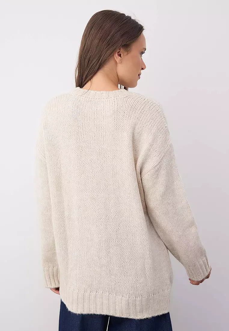 Essentials Style Knit Sweater 65 Stone detail 3