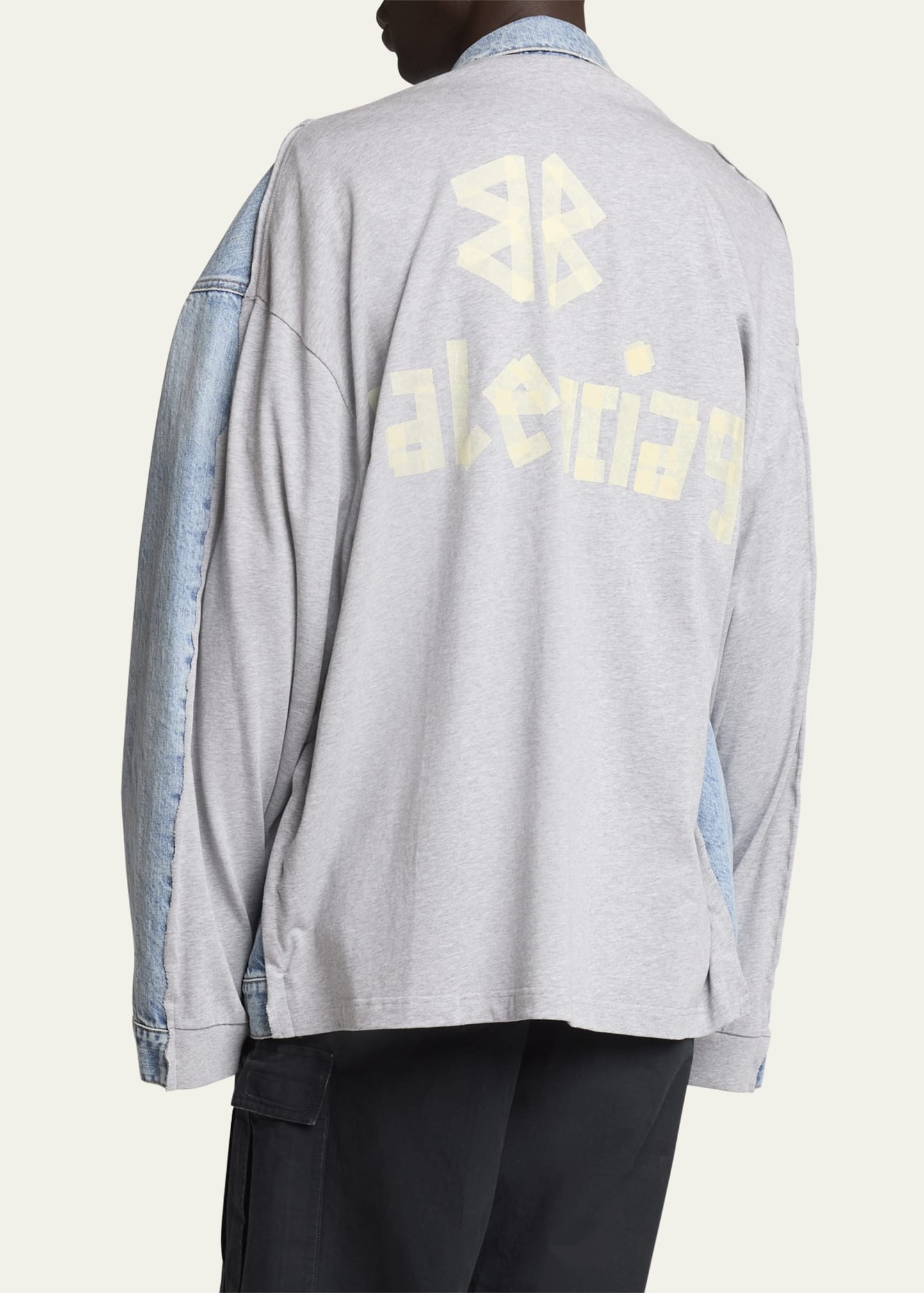 Balenciaga Style Denim Trucker 67 Forest detail 2