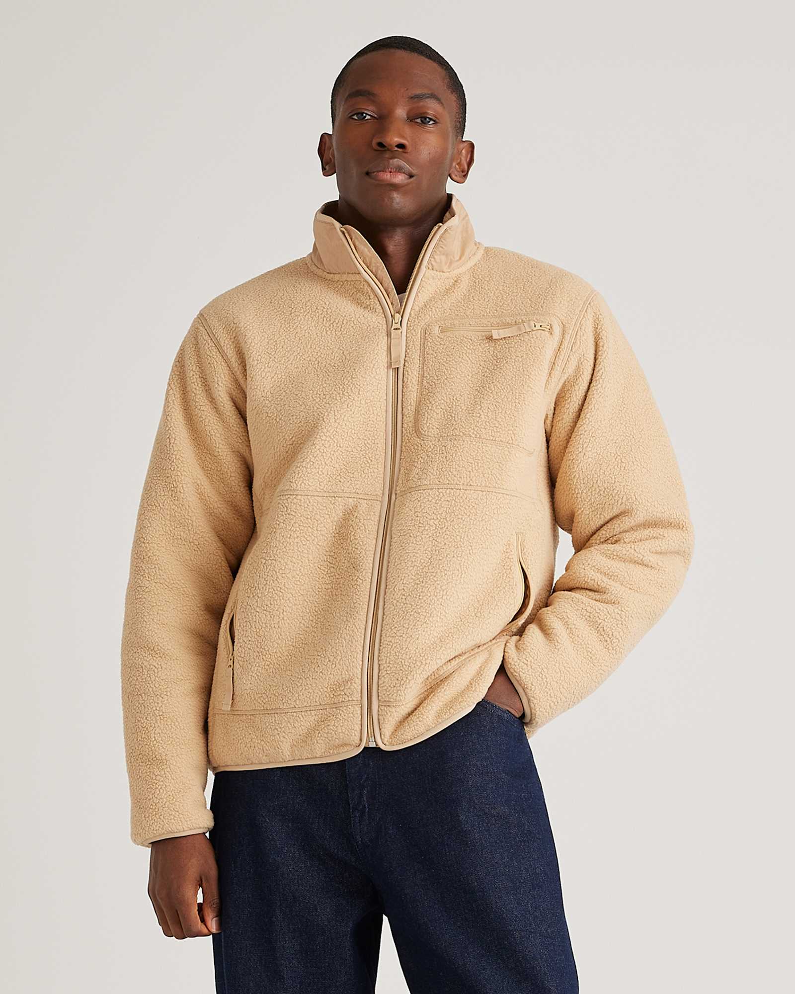 Corteiz Style Sherpa Full-Zip 73 Butter detail 4