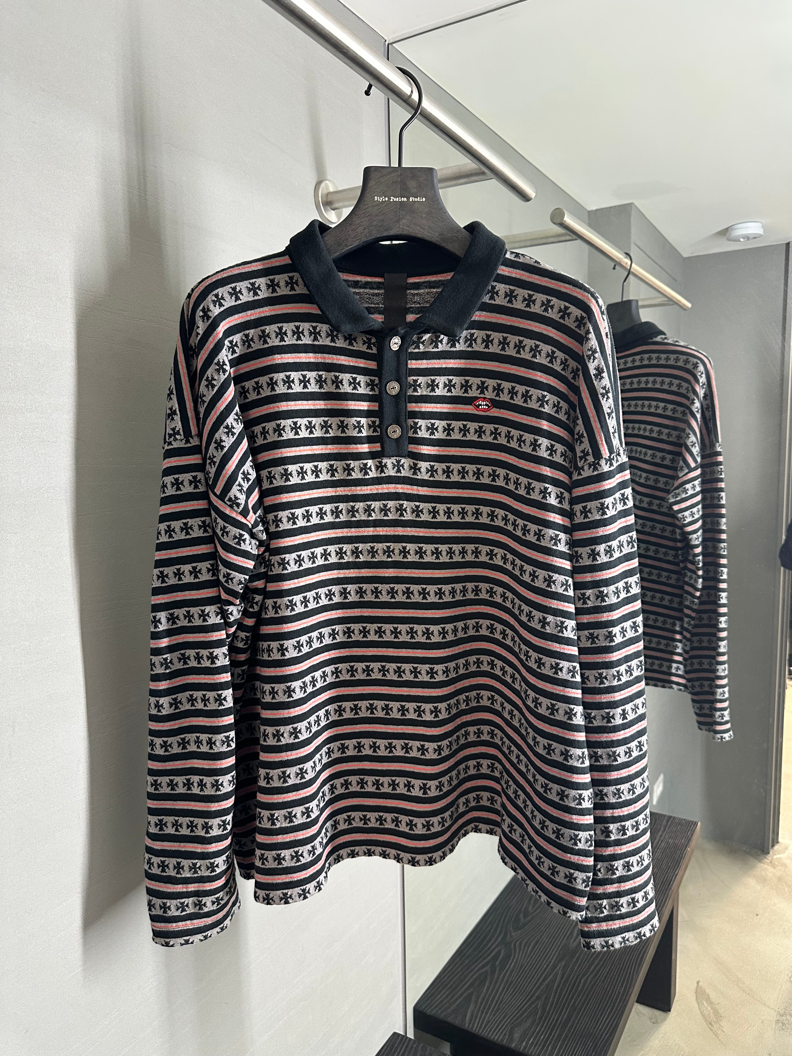 Chrome Hearts Style Rugby Polo 86 Dusty Rose detail 3