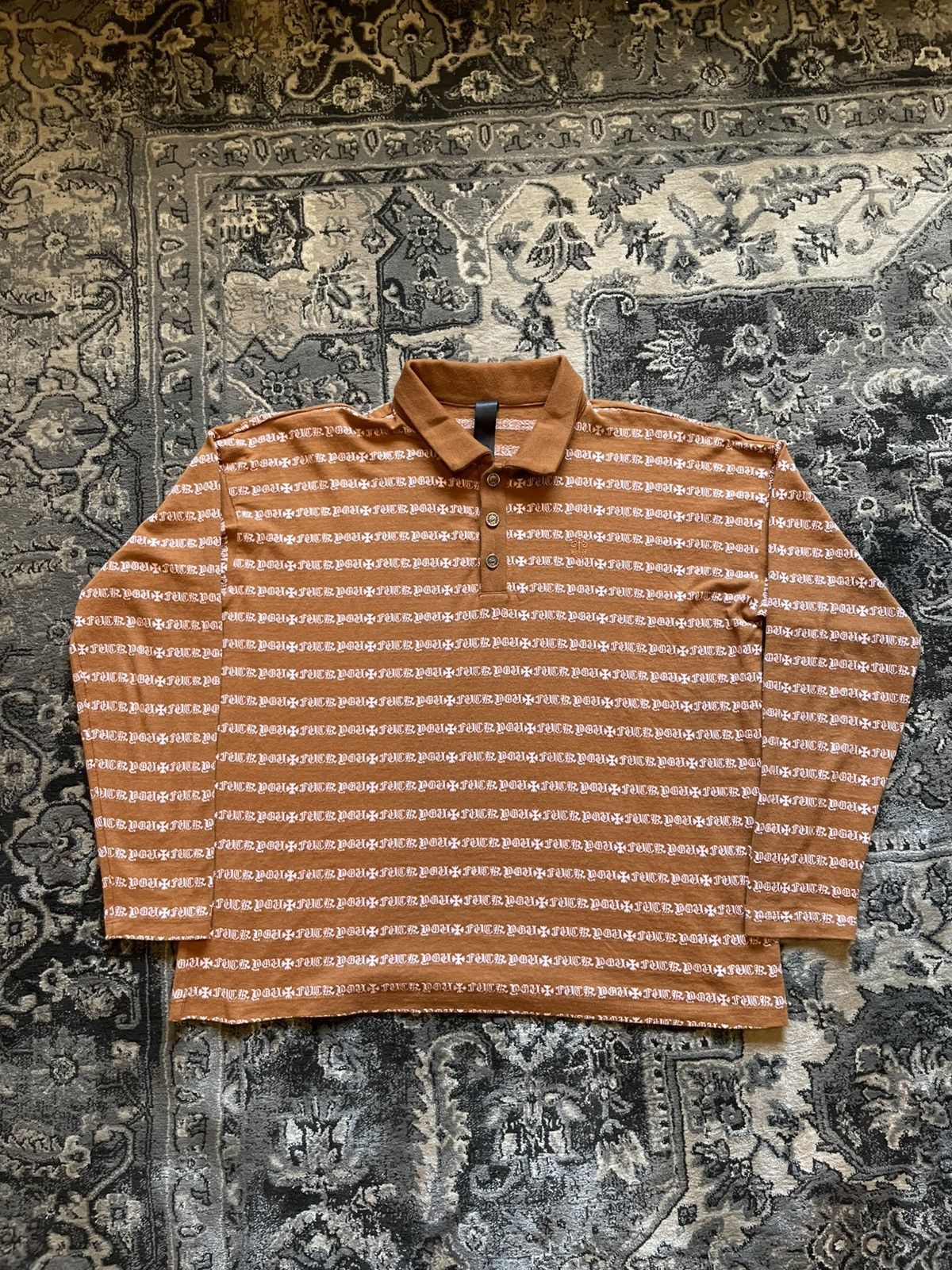 Chrome Hearts Style Rugby Polo 86 Dusty Rose detail 4
