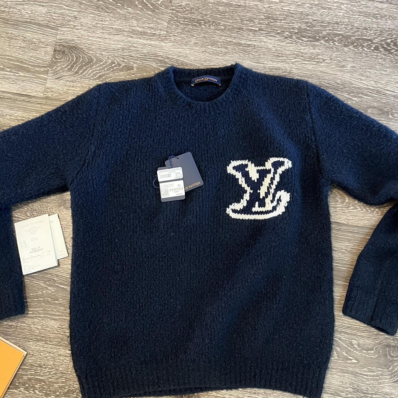 LV Style Knit Sweater 88 Navy detail 4