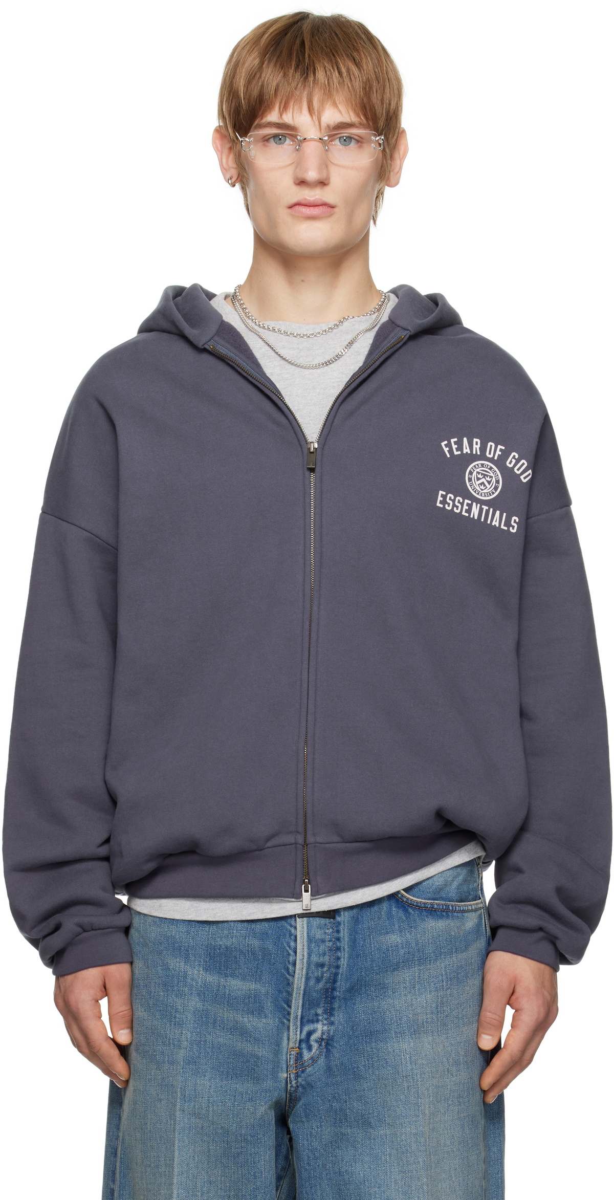 Fear of God Style Heavyweight Hoodie 89 Navy detail 4