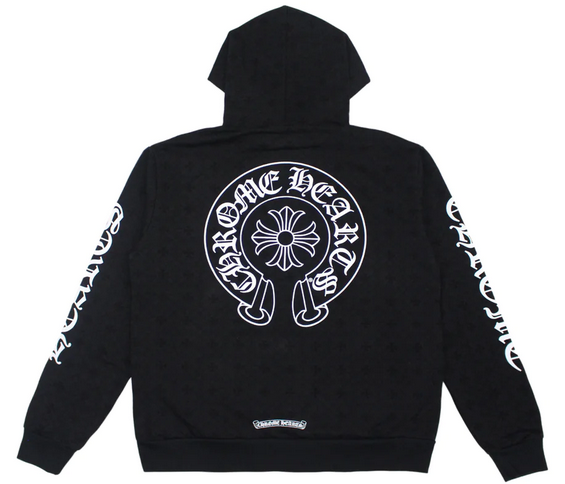 Chrome Hearts Style Heavyweight Hoodie 93 Vintage Black detail 2