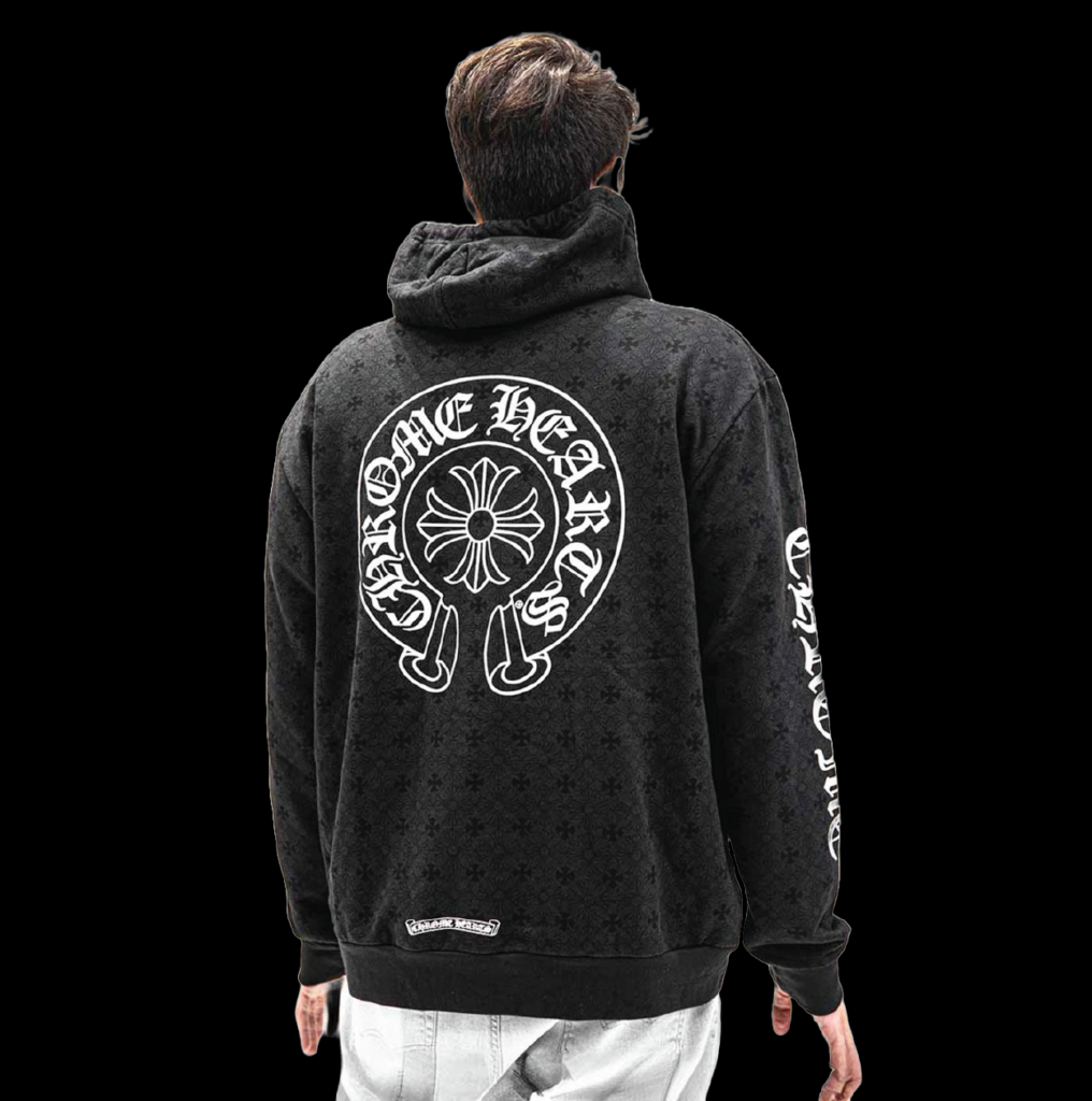 Chrome Hearts Style Heavyweight Hoodie 93 Vintage Black detail 3