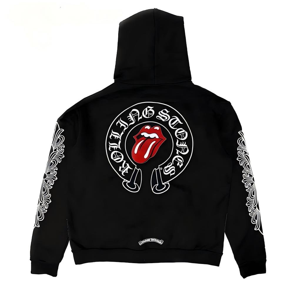 Chrome Hearts Style Heavyweight Hoodie 93 Vintage Black detail 4