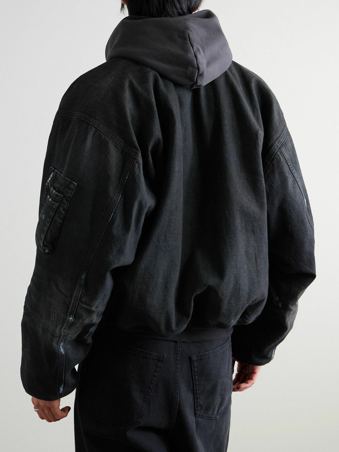 Balenciaga Style Bomber Jacket 95 Charcoal detail 2