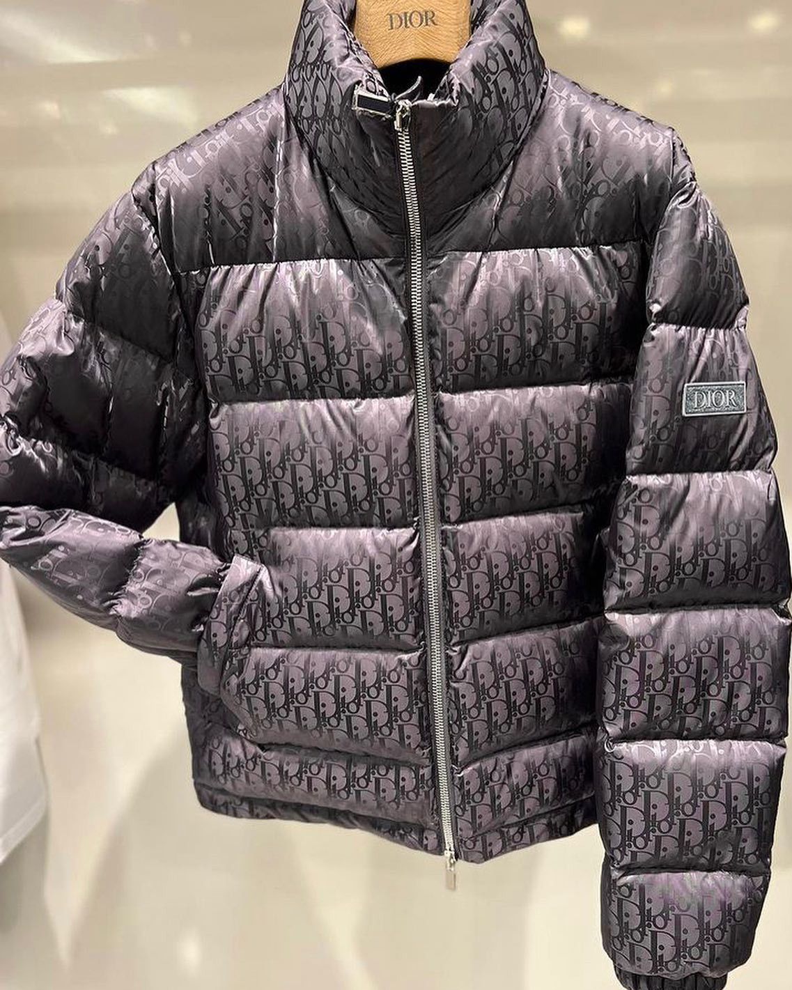 Dior Style Puffer Jacket 98 Charcoal detail 2
