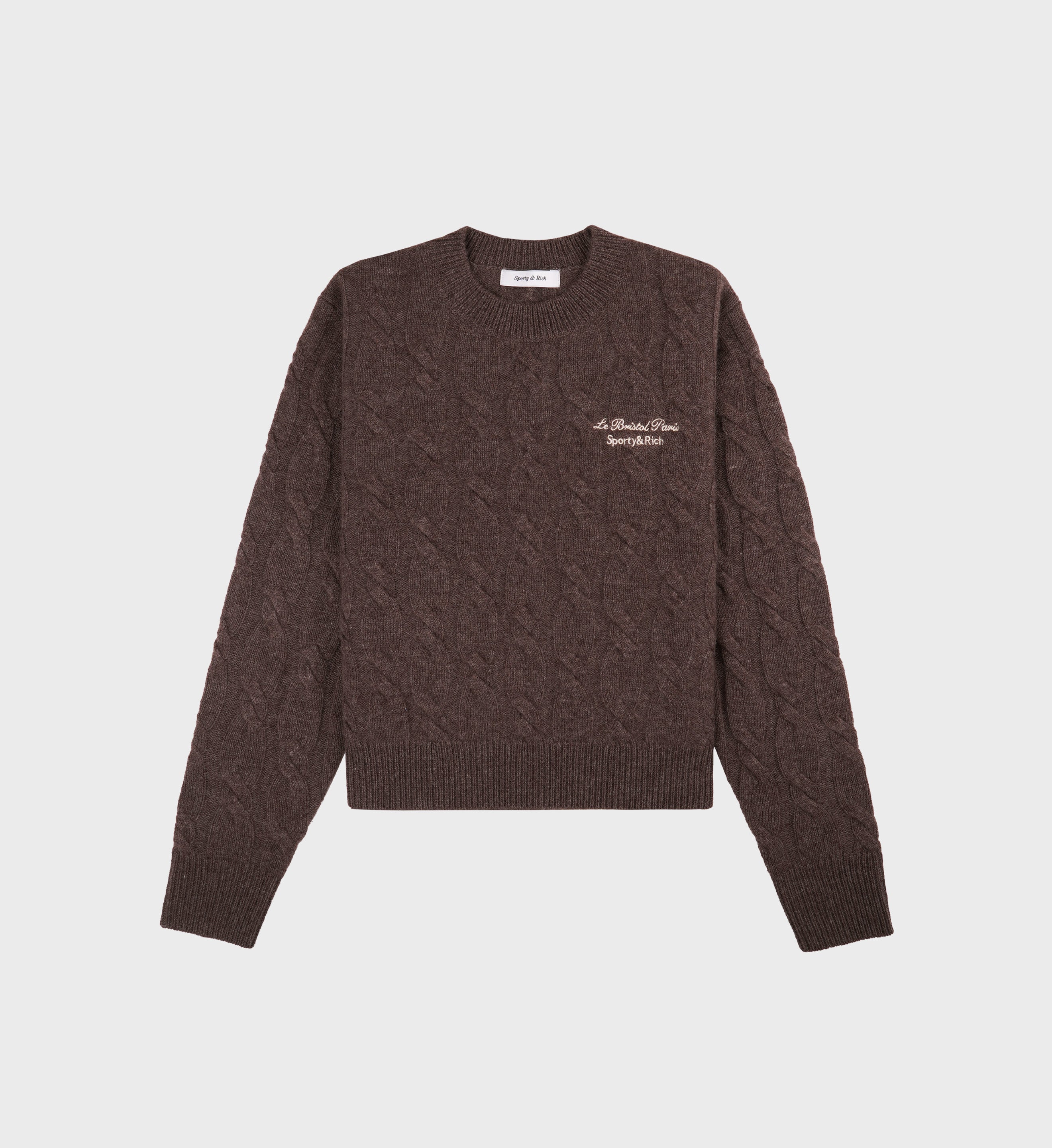Corteiz Style Cashmere Crewneck 99 Chocolate detail 4