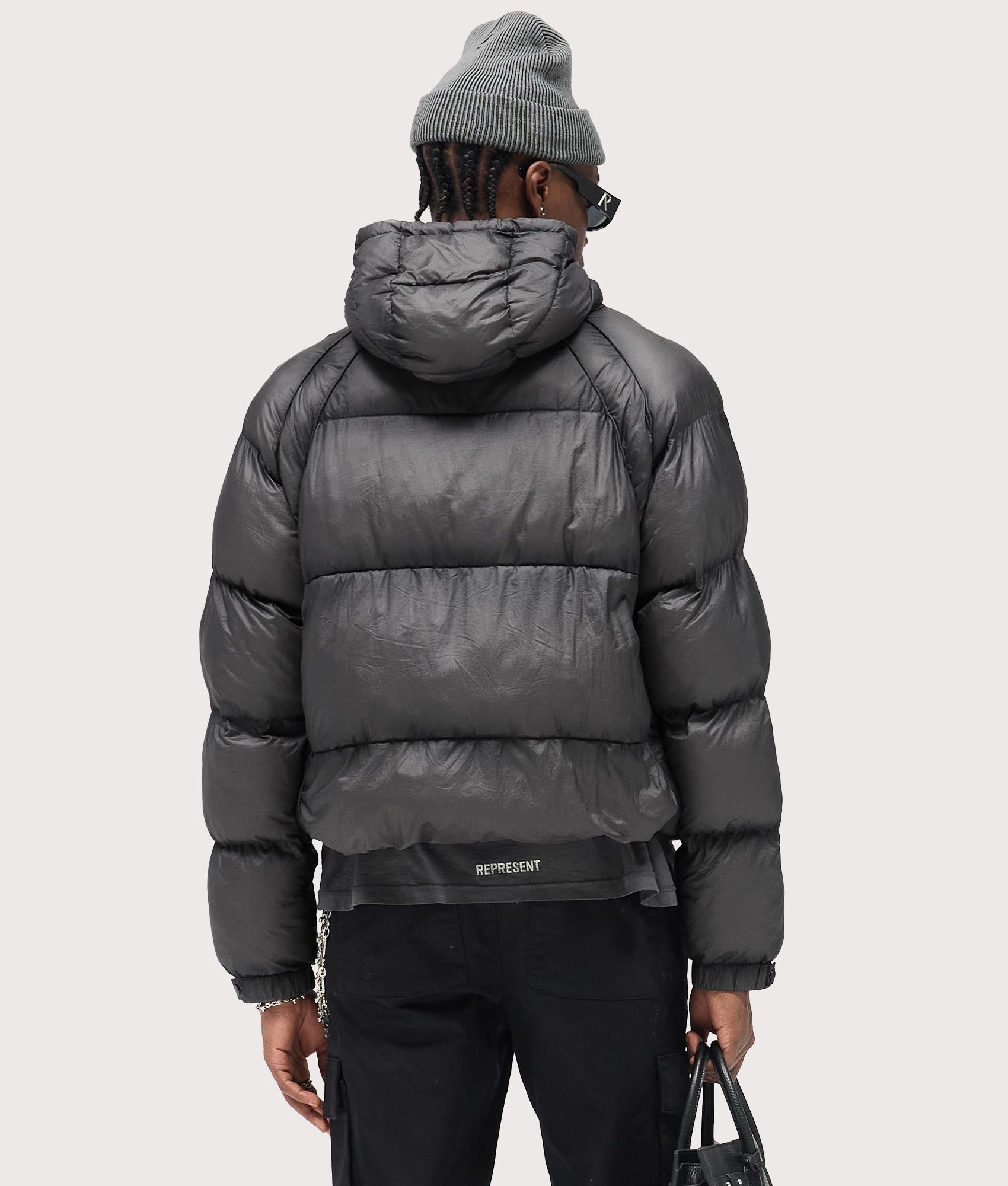 Represent Style Puffer Jacket 104 Cement detail 3