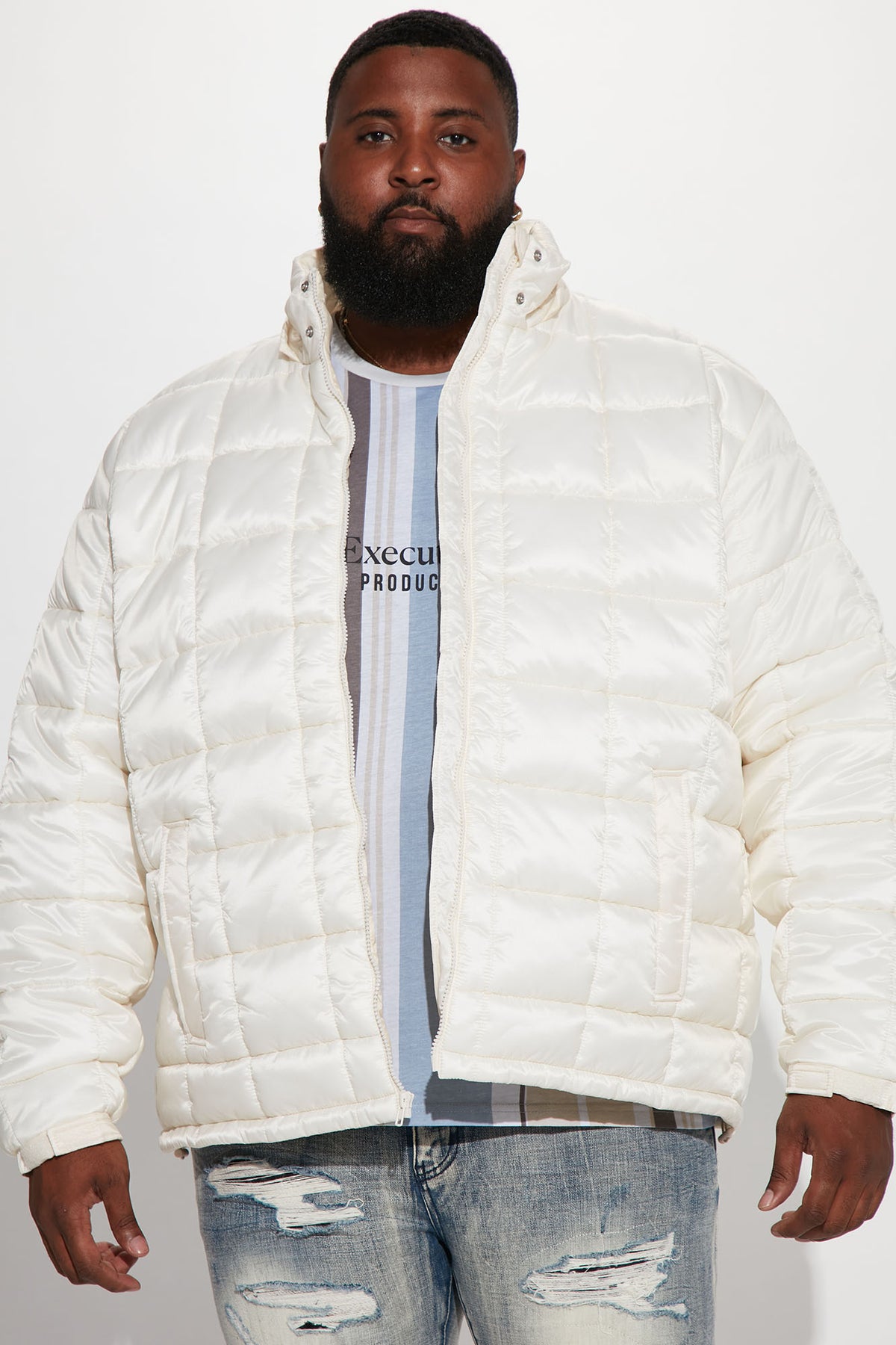 Represent Style Puffer Jacket 113 Off White detail 4