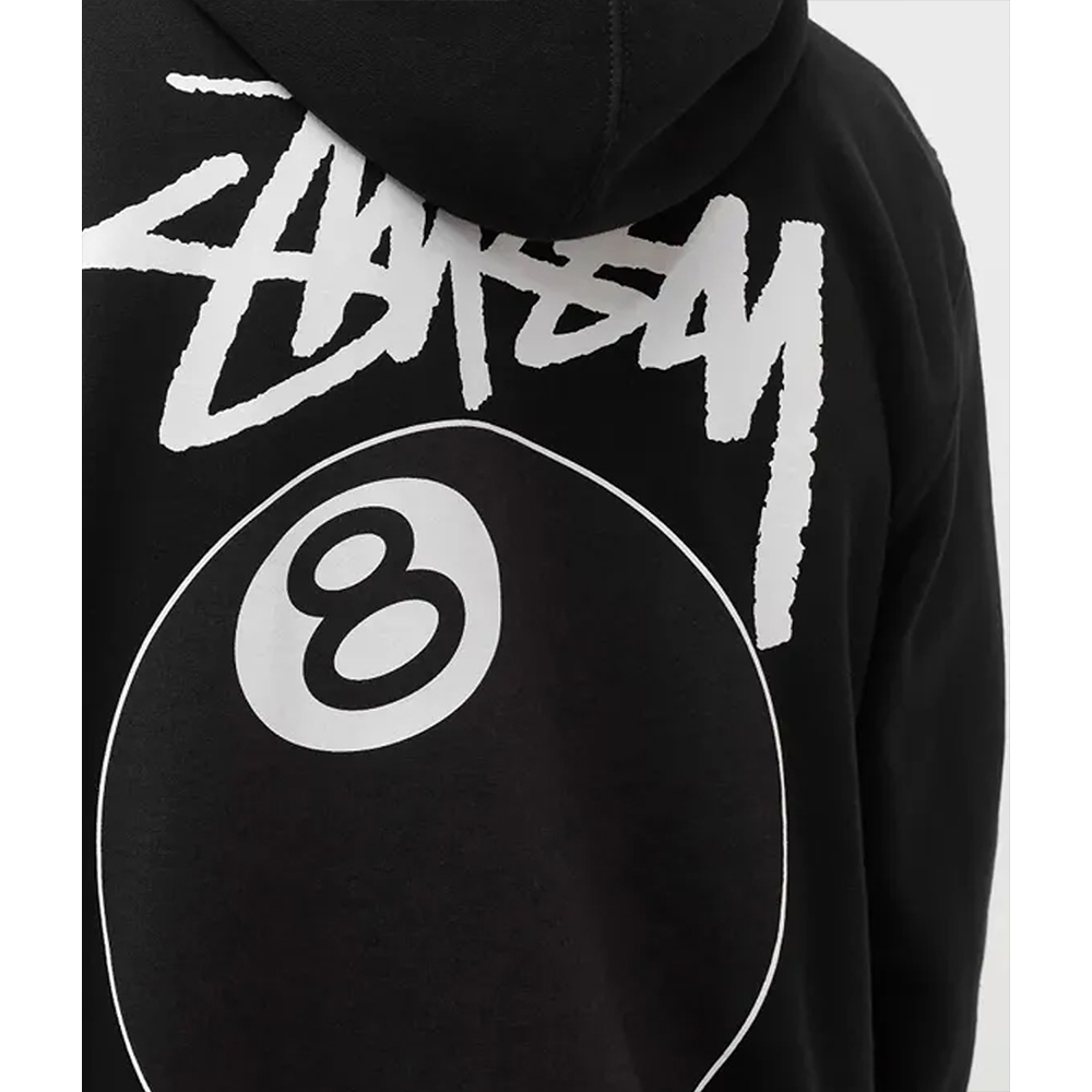 Stussy 8-Ball Fleece Hoodie Charcoal detail 2