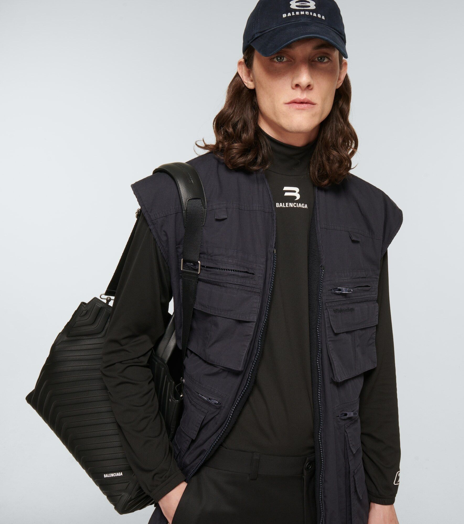 Balenciaga Style Cargo Vest 125 Vintage Black detail 3