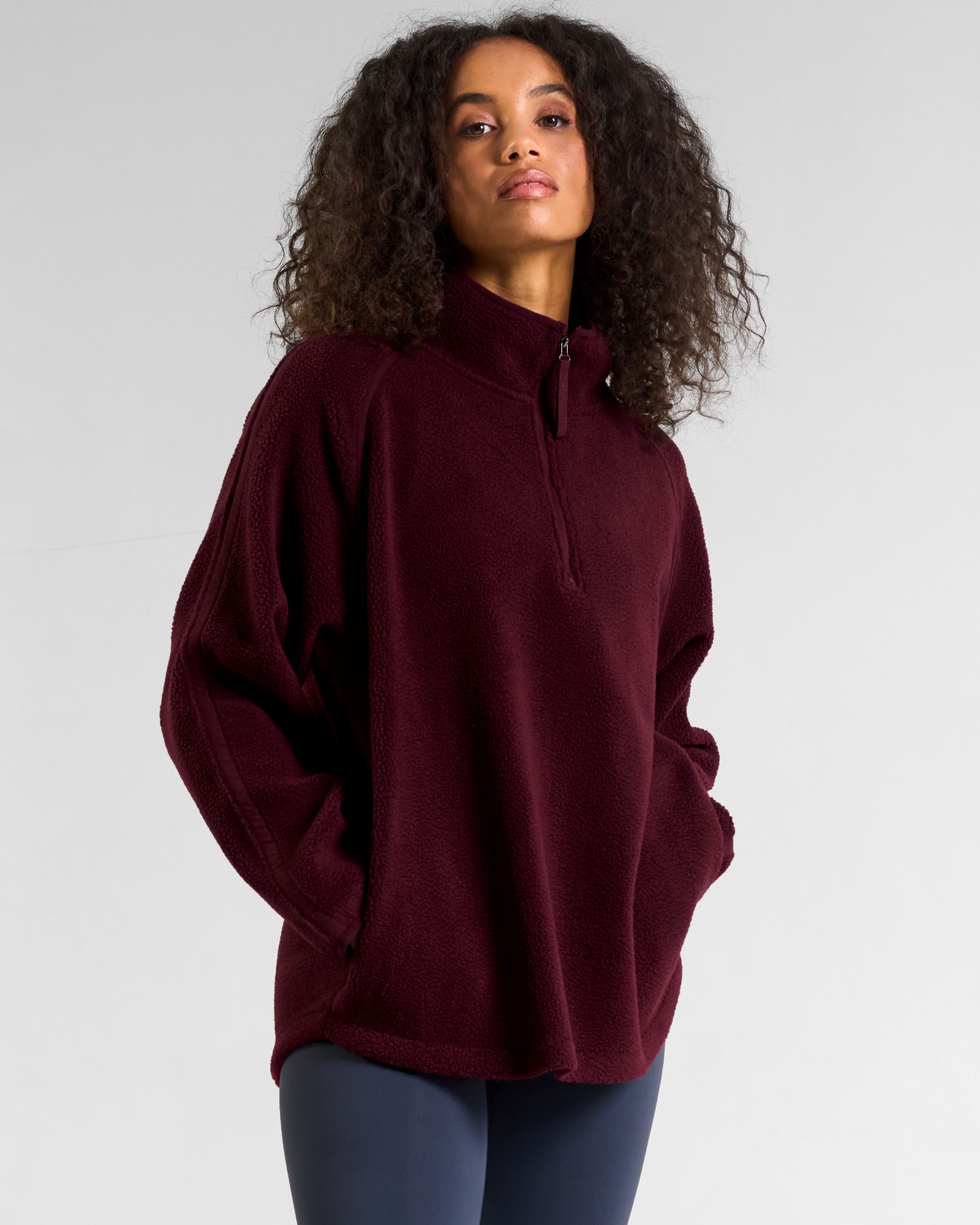 Off-White Style Fleece 1/4 Zip 131 Cherry detail 2