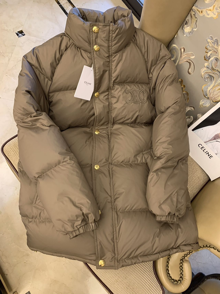 Celine Style Puffer Jacket 137 Dusty Rose detail 5