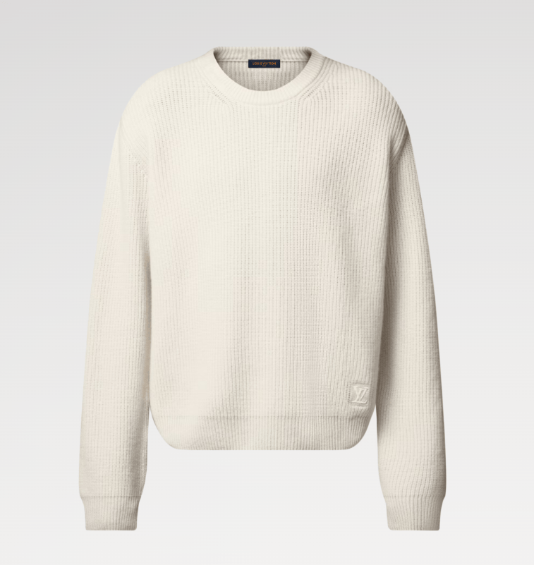 LV Style Cashmere Crewneck 138 Navy detail 3