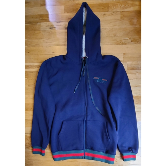 Gucci Style Sherpa Full-Zip 144 Cement detail 3